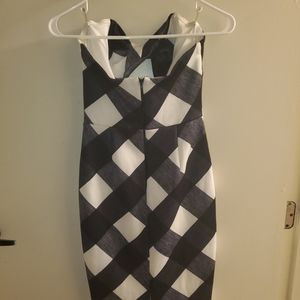 Navy blue & white midi dress